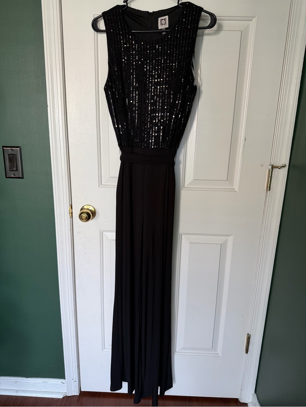 Anne Klein Black Sequin Jumpsuit